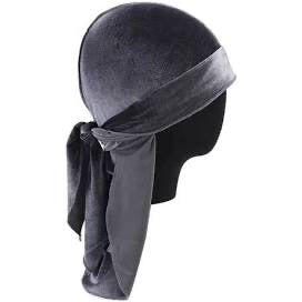 Dark Grey Velvet Durag