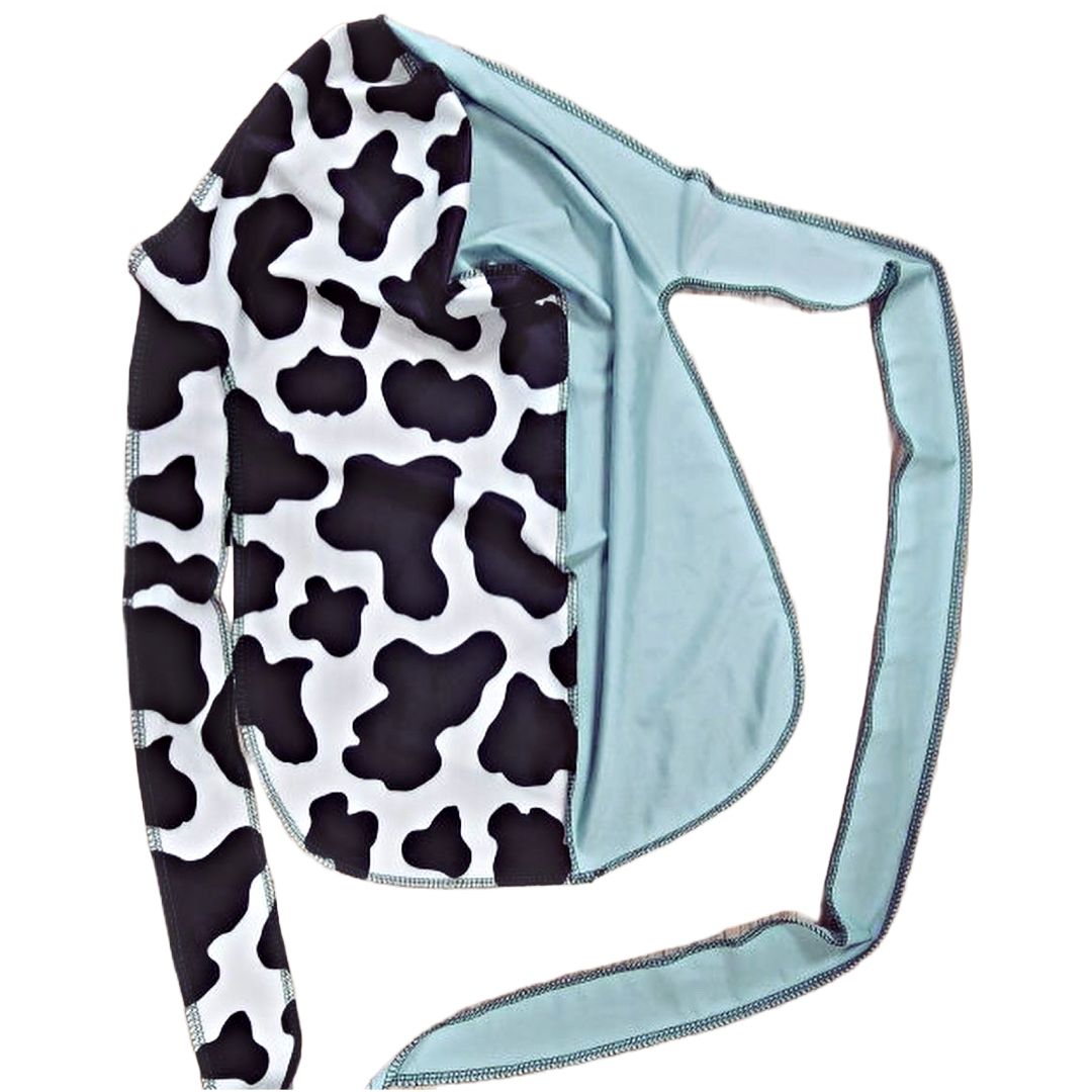 Wave Check Cow Print Durag